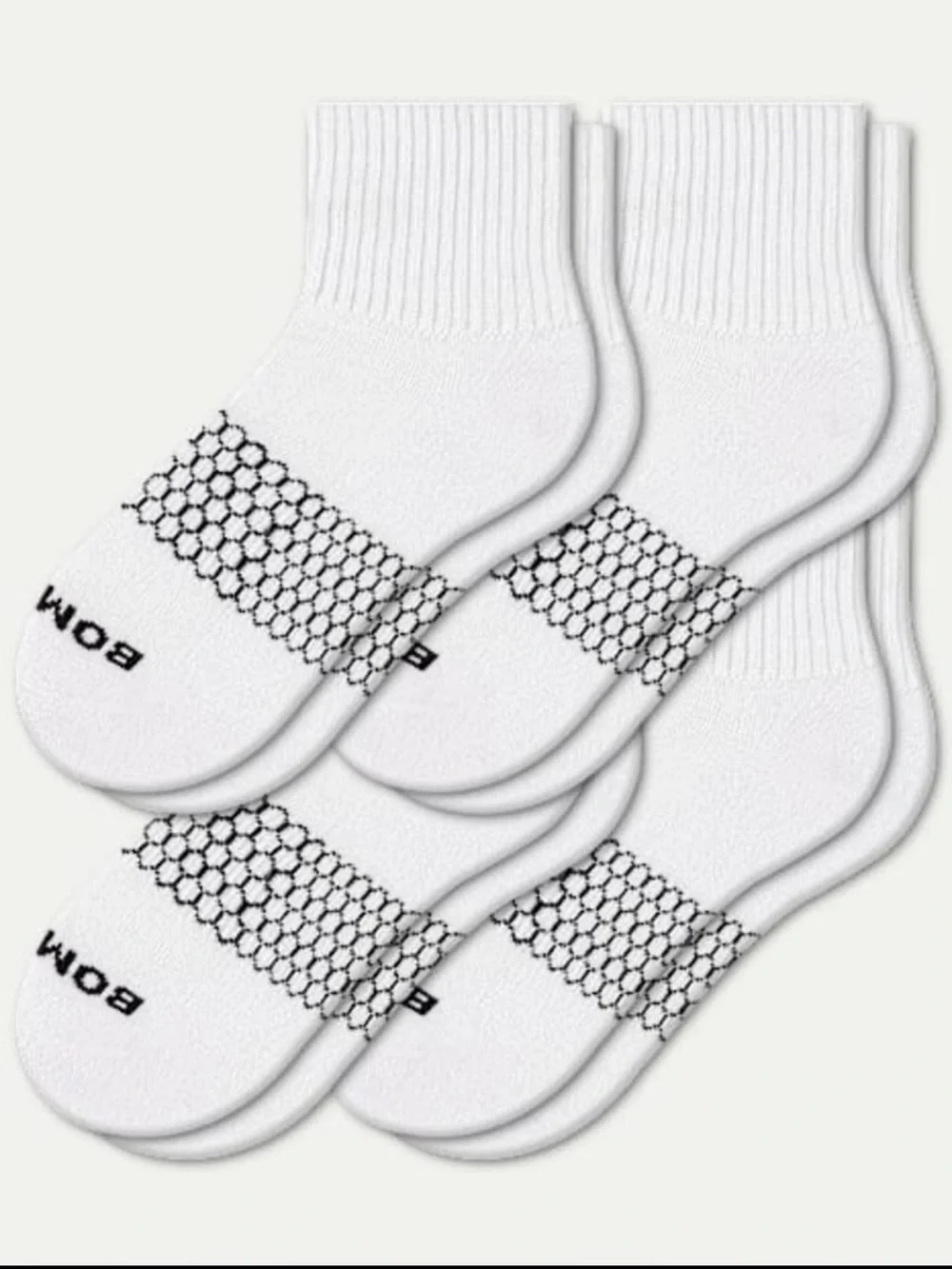 Bombas4 pair solid  Quarter Cushioned Footbed socks